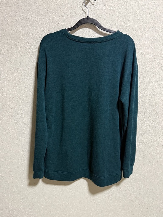 Orvis Womens Teal Heather Modal Blend Crew Neck Sweatshirt Medium Relaxed Fit - Picture 6 of 6